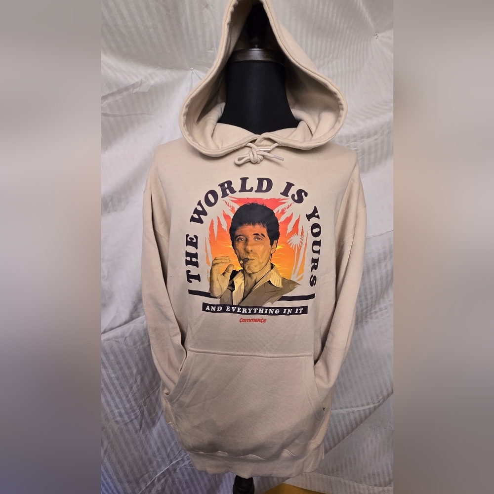 Commerce Cream Graphic Hoodie - The World Is Yours